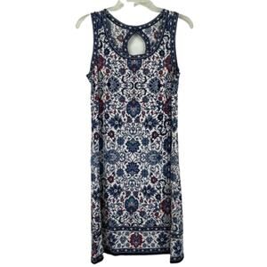 Max Studio sleeveless blue floral mini dress size Small